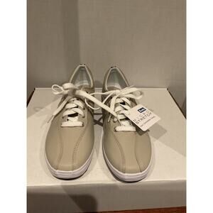 Keds - Micro Stretch Lace Up Tennis Sneakers - Taupe w/White Laces & Soles- 9